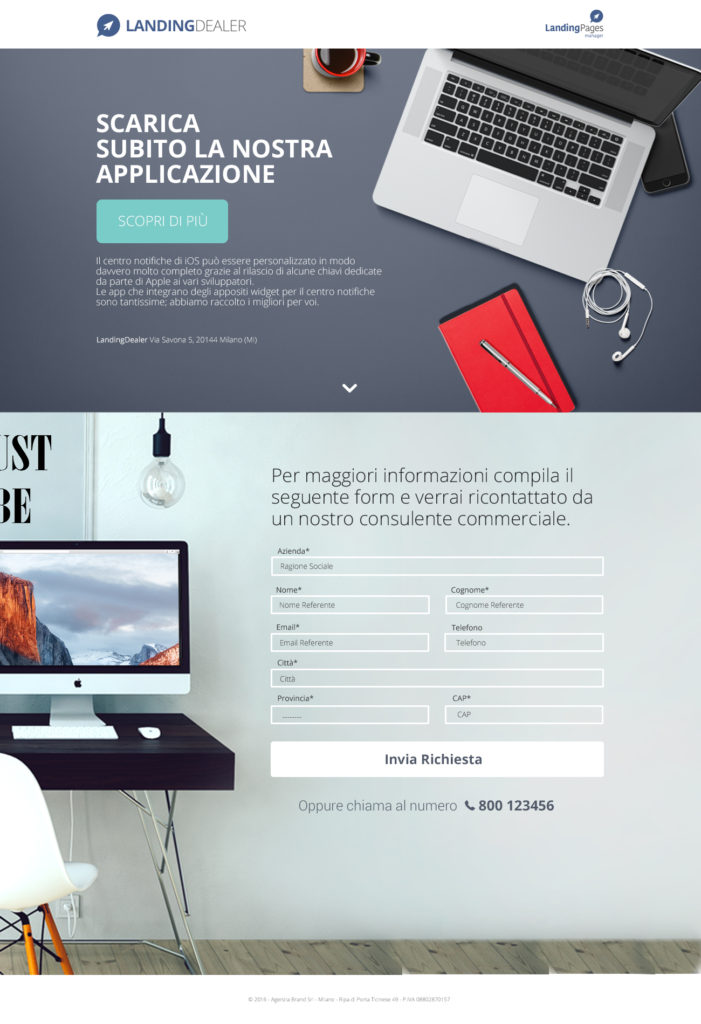 esempi landing page