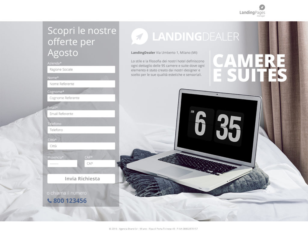 esempi landing page